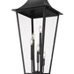 Z-Lite Gannon 16" W x 41" H 5-Light Black Stainless Steel Outdoor Pier Mounted Fixture With Clear Beveled Glass Shade