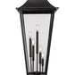 Z-Lite Gannon 16" W x 41" H 5-Light Black Stainless Steel Outdoor Pier Mounted Fixture With Clear Beveled Glass Shade