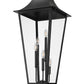 Z-Lite Gannon 16" W x 41" H 5-Light Black Stainless Steel Outdoor Pier Mounted Fixture With Clear Beveled Glass Shade