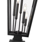 Z-Lite Gannon 16" W x 41" H 5-Light Black Stainless Steel Outdoor Pier Mounted Fixture With Clear Beveled Glass Shade