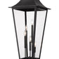 Z-Lite Gannon 16" W x 41" H 5-Light Black Stainless Steel Outdoor Pier Mounted Fixture With Clear Beveled Glass Shade