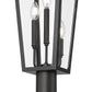 Z-Lite Gannon 5008PHBR-567P-BK 3-Light Black Stainless Steel Outdoor Post Mounted Fixture With Clear Beveled Glass Shade