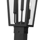 Z-Lite Gannon 5008PHBS-536P-BK 3-Light Black Stainless Steel Outdoor Post Mounted Fixture With Clear Beveled Glass Shade