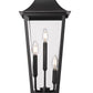 Z-Lite Gannon 5008PHBS-BK 3-Light Black Stainless Steel Outdoor Post Mount Fixture With Clear Beveled Glass Shade