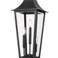 Z-Lite Gannon 5008PHBS-BK 3-Light Black Stainless Steel Outdoor Post Mount Fixture With Clear Beveled Glass Shade