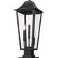 Z-Lite Gannon 5008PHBS-SQPM-BK 3-Light Black Stainless Steel Outdoor Pier Mounted Fixture With Clear Beveled Glass Shade