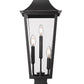 Z-Lite Gannon 5008PHBS-SQPM-BK 3-Light Black Stainless Steel Outdoor Pier Mounted Fixture With Clear Beveled Glass Shade