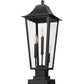Z-Lite Gannon 5008PHBS-SQPM-BK 3-Light Black Stainless Steel Outdoor Pier Mounted Fixture With Clear Beveled Glass Shade