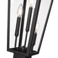 Z-Lite Gannon 5008PHBS-SQPM-BK 3-Light Black Stainless Steel Outdoor Pier Mounted Fixture With Clear Beveled Glass Shade