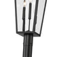Z-Lite Gannon 5008PHXLR-5009P96-BK 3-Light Black Stainless Steel Outdoor Post Mounted Fixture With Clear Beveled Glass Shade