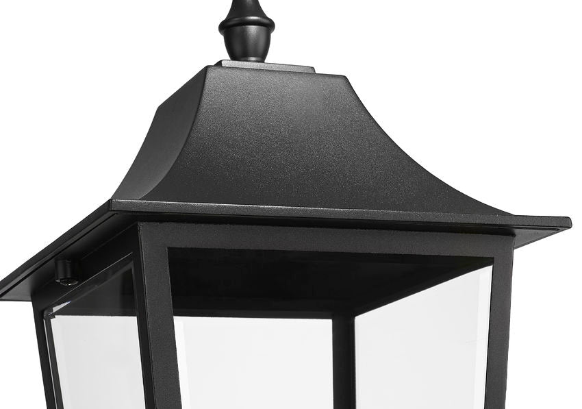 Z-Lite Gannon 5008PHXLR-5011P-BK 3-Light Black Stainless Steel Outdoor Post Mounted Fixture With Clear Beveled Glass Shade