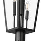 Z-Lite Gannon 5008PHXLR-5012P-BK 3-Light Black Stainless Steel Outdoor Post Mounted Fixture With Clear Beveled Glass Shade