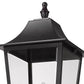 Z-Lite Gannon 5008PHXLR-519P-BK 3-Light Black Stainless Steel Outdoor Post Mounted Fixture With Clear Beveled Glass Shade