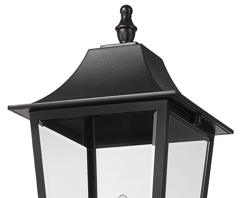 Z-Lite Gannon 5008PHXLR-519P-BK 3-Light Black Stainless Steel Outdoor Post Mounted Fixture With Clear Beveled Glass Shade