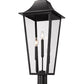 Z-Lite Gannon 5008PHXLR-533PM-BK 3-Light Black Stainless Steel Outdoor Pier Mounted Fixture With Clear Beveled Glass Shade