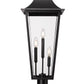 Z-Lite Gannon 5008PHXLR-533PM-BK 3-Light Black Stainless Steel Outdoor Pier Mounted Fixture With Clear Beveled Glass Shade