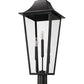 Z-Lite Gannon 5008PHXLR-533PM-BK 3-Light Black Stainless Steel Outdoor Pier Mounted Fixture With Clear Beveled Glass Shade