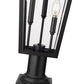 Z-Lite Gannon 5008PHXLR-533PM-BK 3-Light Black Stainless Steel Outdoor Pier Mounted Fixture With Clear Beveled Glass Shade