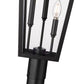 Z-Lite Gannon 5008PHXLR-567P-BK 3-Light Black Stainless Steel Outdoor Post Mounted Fixture With Clear Beveled Glass Shade
