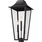 Z-Lite Gannon 5008PHXLR-BK 3-Light Black Stainless Steel Outdoor Post Mount Fixture With Clear Beveled Glass Shade