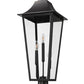 Z-Lite Gannon 5008PHXLR-BK 3-Light Black Stainless Steel Outdoor Post Mount Fixture With Clear Beveled Glass Shade