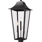 Z-Lite Gannon 5008PHXLR-BK 3-Light Black Stainless Steel Outdoor Post Mount Fixture With Clear Beveled Glass Shade