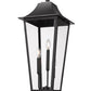 Z-Lite Gannon 5008PHXLS-BK 3-Light Black Stainless Steel Outdoor Post Mount Fixture With Clear Beveled Glass Shade