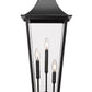 Z-Lite Gannon 5008PHXLS-BK 3-Light Black Stainless Steel Outdoor Post Mount Fixture With Clear Beveled Glass Shade