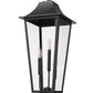 Z-Lite Gannon 5008PHXLS-BK 3-Light Black Stainless Steel Outdoor Post Mount Fixture With Clear Beveled Glass Shade
