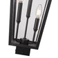 Z-Lite Gannon 5008PHXLS-BK 3-Light Black Stainless Steel Outdoor Post Mount Fixture With Clear Beveled Glass Shade