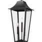 Z-Lite Gannon 5008PHXLS-BK 3-Light Black Stainless Steel Outdoor Post Mount Fixture With Clear Beveled Glass Shade