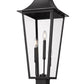 Z-Lite Gannon 5008PHXLS-SQPM-BK 3-Light Black Stainless Steel Outdoor Pier Mounted Fixture With Clear Beveled Glass Shade