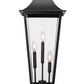 Z-Lite Gannon 5008PHXLS-SQPM-BK 3-Light Black Stainless Steel Outdoor Pier Mounted Fixture With Clear Beveled Glass Shade
