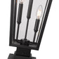 Z-Lite Gannon 5008PHXLS-SQPM-BK 3-Light Black Stainless Steel Outdoor Pier Mounted Fixture With Clear Beveled Glass Shade