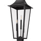 Z-Lite Gannon 5008PHXLS-SQPM-BK 3-Light Black Stainless Steel Outdoor Pier Mounted Fixture With Clear Beveled Glass Shade