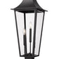 Z-Lite Gannon 5008PHXLS-SQPM-BK 3-Light Black Stainless Steel Outdoor Pier Mounted Fixture With Clear Beveled Glass Shade