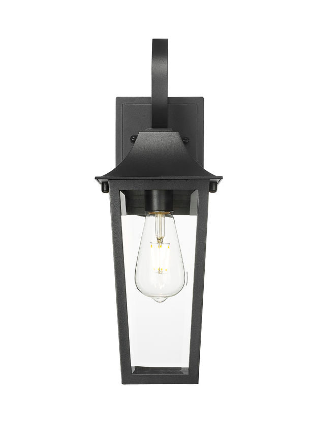 Z-Lite Gannon 6" 1-Light Black Stainless Steel Outdoor Wall Light With Clear Beveled Glass Shade