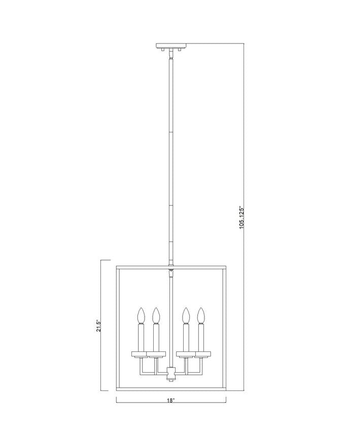 Z-Lite Gaultier 18" 6-Light Matte Black and Mordern Gold Steel Frame Chandelier