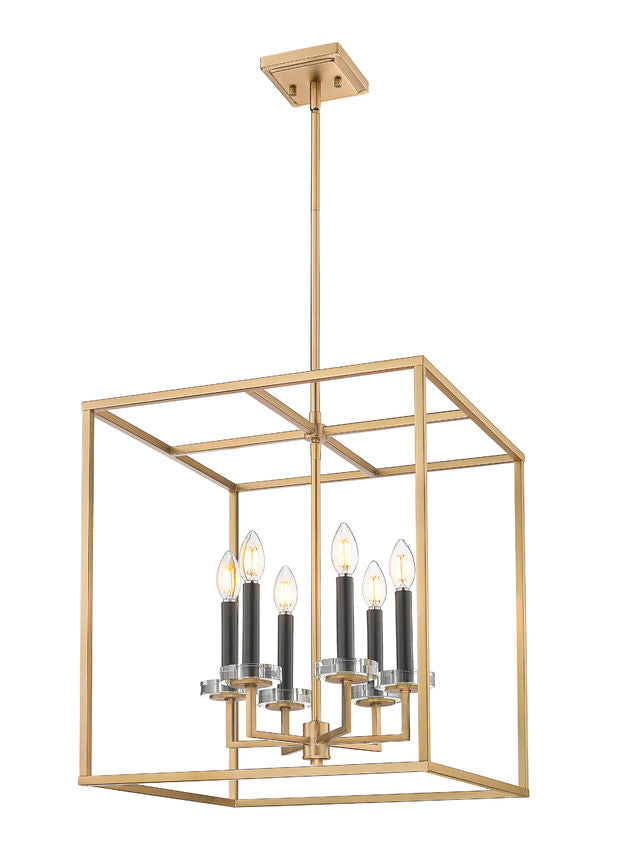 Z-Lite Gaultier 18" 6-Light Mordern Gold Steel Frame Chandelier