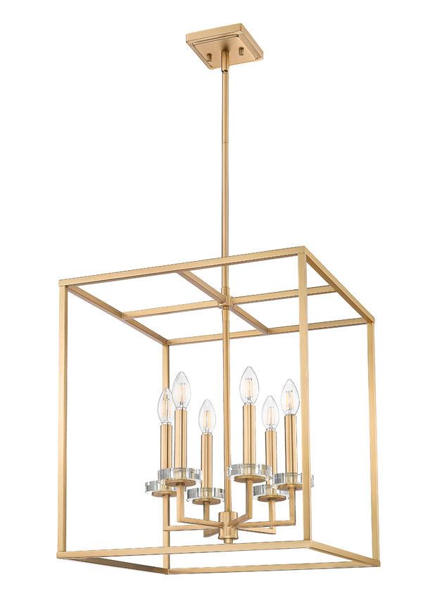 Z-Lite Gaultier 18" 6-Light Mordern Gold Steel Frame Chandelier
