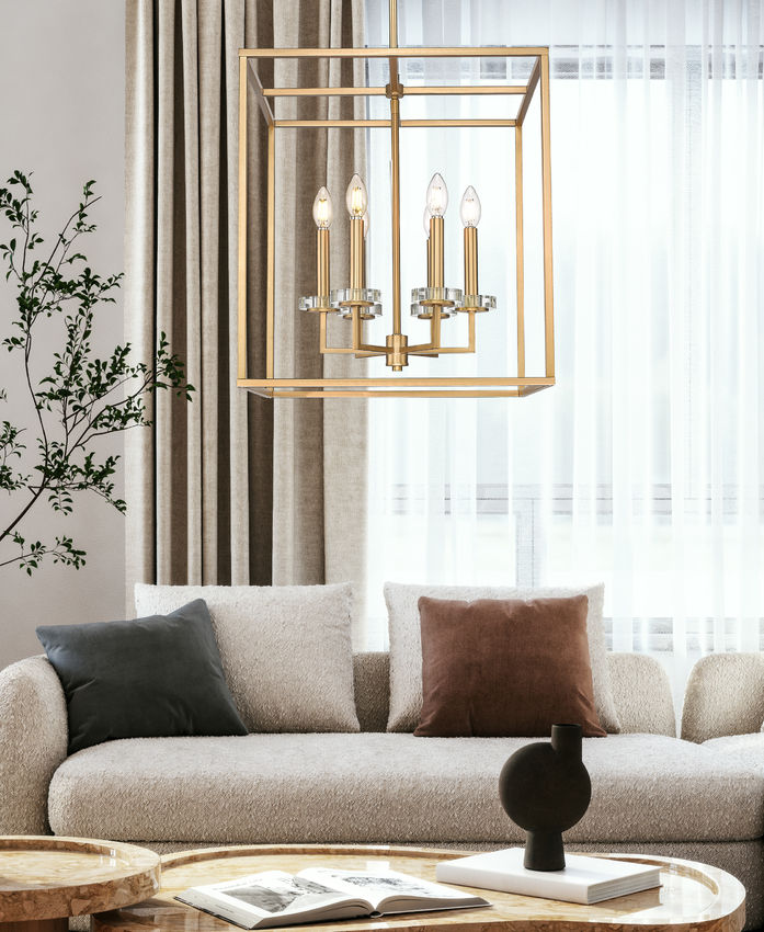 Z-Lite Gaultier 18" 6-Light Mordern Gold Steel Frame Chandelier