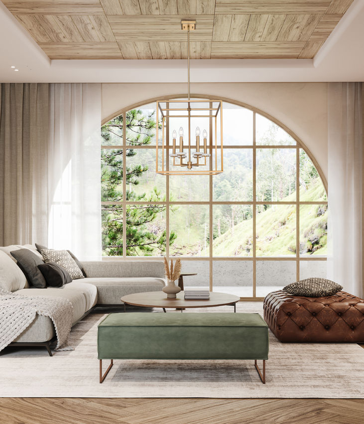 Z-Lite Gaultier 18" 6-Light Mordern Gold Steel Frame Chandelier