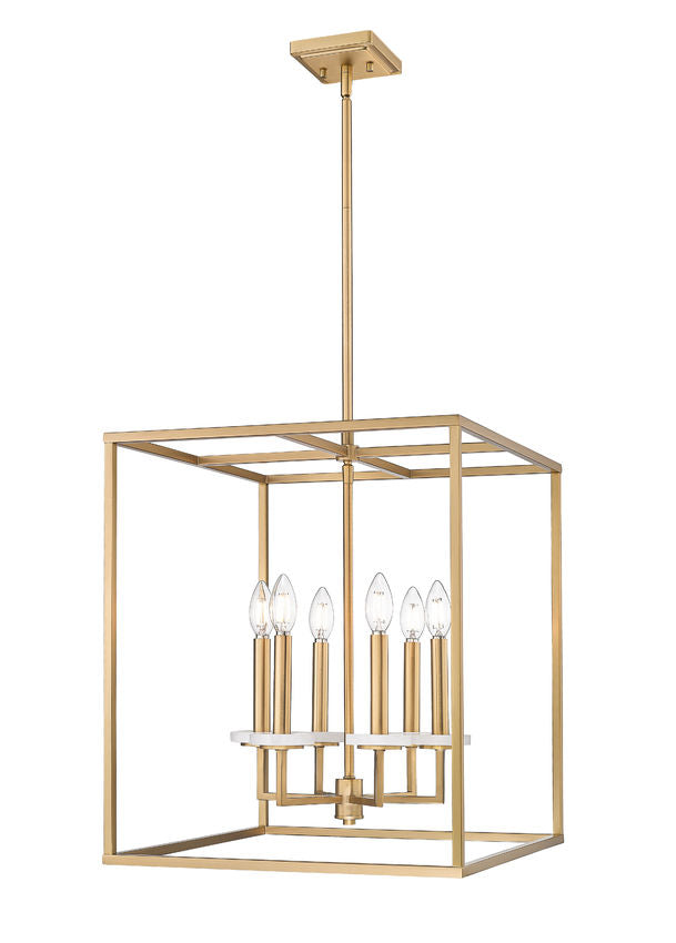 Z-Lite Gaultier 18" 6-Light Mordern Gold Steel Frame Chandelier