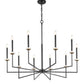 Z-Lite Gaultier 45" 10-Light Matte Black and Mordern Gold Steel Frame Chandelier