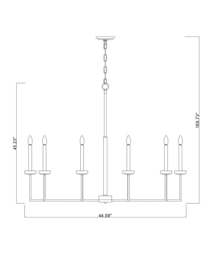 Z-Lite Gaultier 45" 10-Light Matte Black and Mordern Gold Steel Frame Chandelier