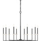 Z-Lite Gaultier 45" 10-Light Matte Black and Mordern Gold Steel Frame Chandelier