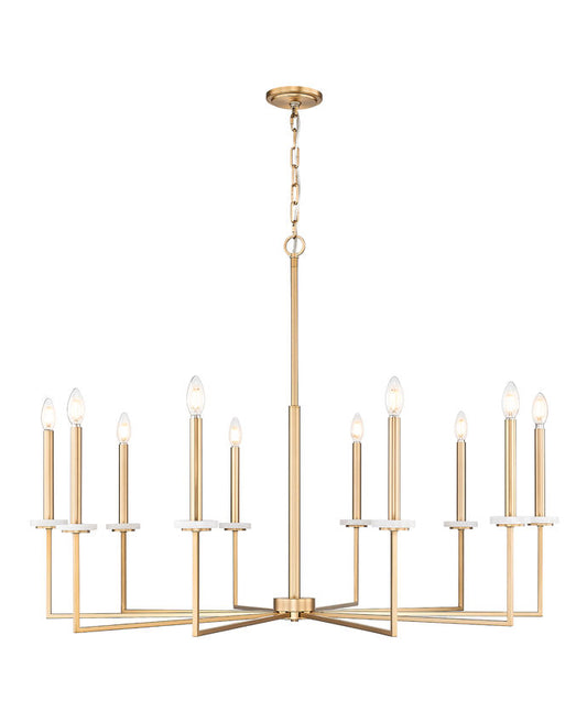 Z-Lite Gaultier 45" 10-Light Mordern Gold Steel Frame Chandelier
