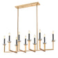 Z-Lite Gaultier 45" 10-Light Mordern Gold Steel Frame Linear Chandelier