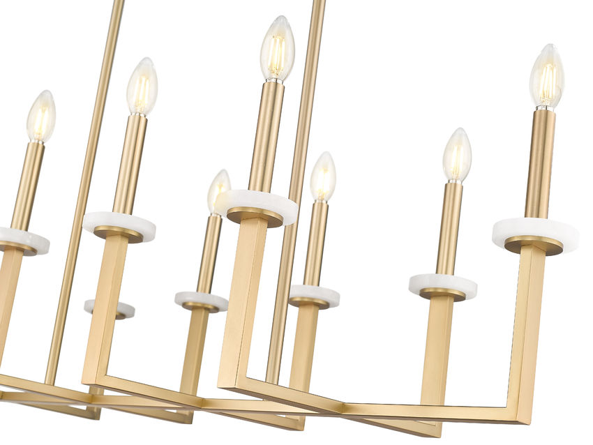 Z-Lite Gaultier 45" 10-Light Mordern Gold Steel Frame Linear Chandelier