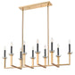 Z-Lite Gaultier 45" 10-Light Mordern Gold Steel Frame Linear Chandelier